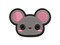 Charming Kawaii Chibi Mouse Face Blushing Cheeks Multi-Color Embroidered Iron-On or Hook & Loop Patch Applique